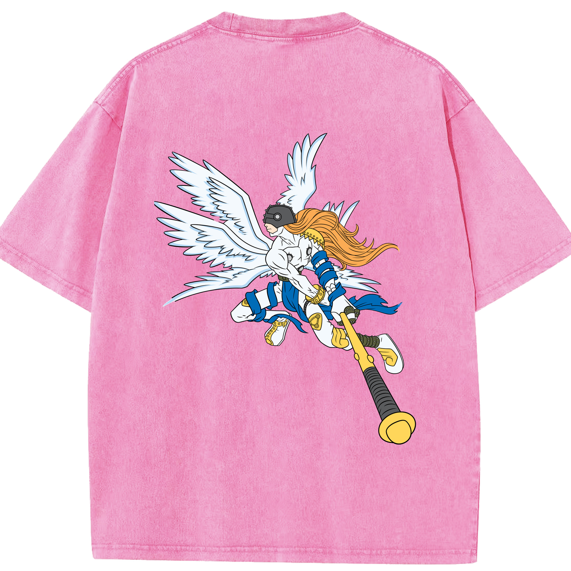 （画像用） Digimon デジタルモンスター/デジモン 綿100% ヴィンテージ風 半袖Tシャツ（背面プリント）